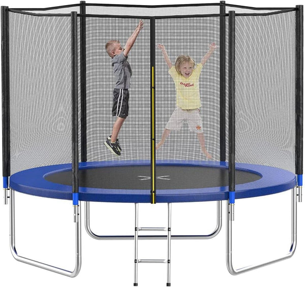 Daolar Trampolin mit Sicherheits netz Regenschutz, Leiter, Kanten abdeckung und Zubehör, Kinder trampolin Garten trampolin bis 225 kg